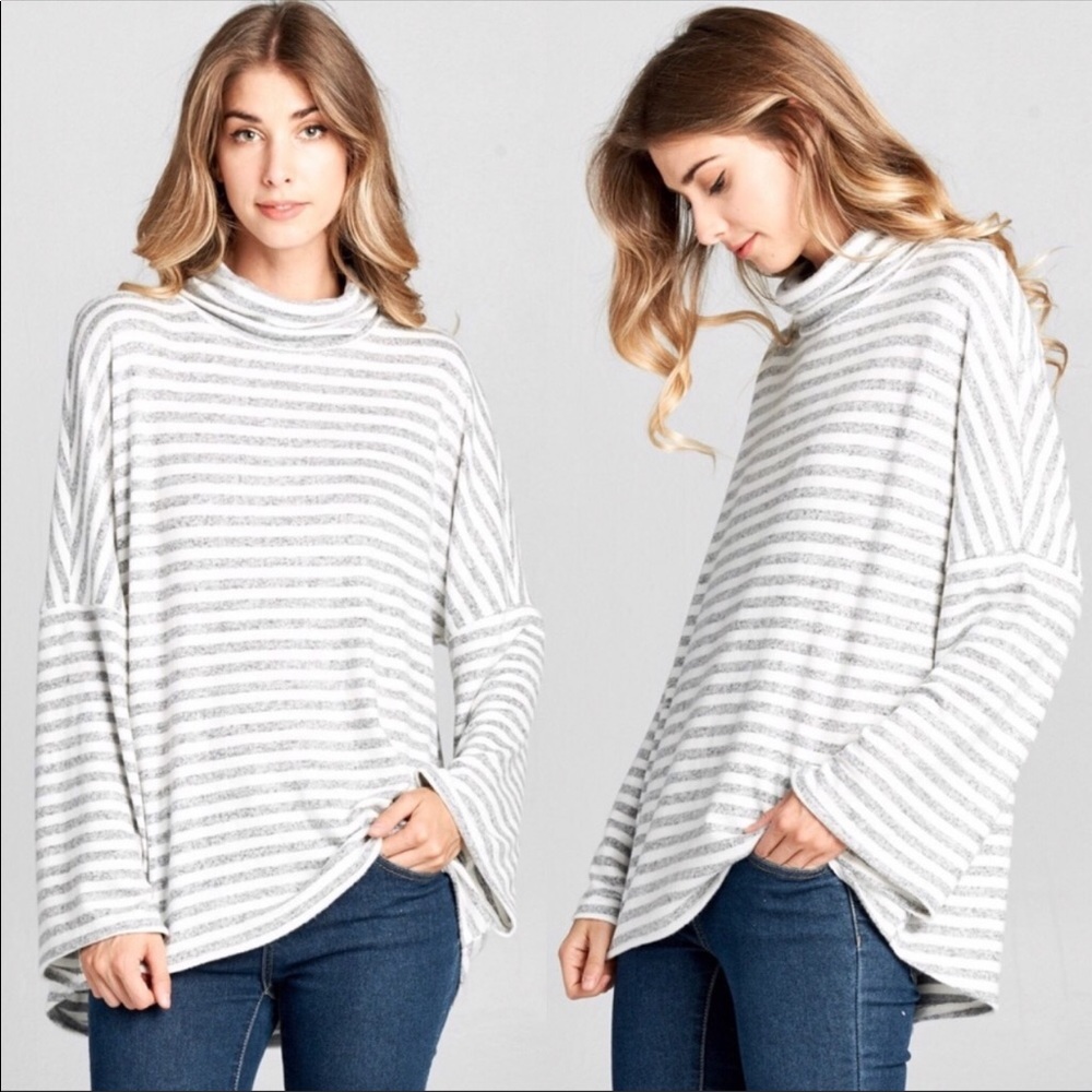 NEW! TURTLENECK BELL SLEEVE TOP - Picture 2 of 4